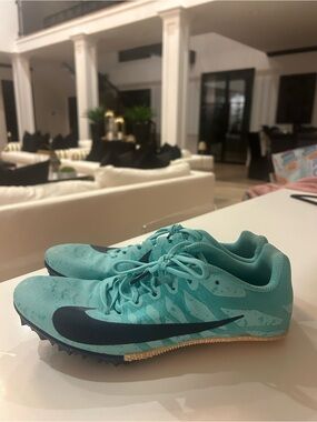 Nike Teal Sprint/Track Spikes with Black Swoosh